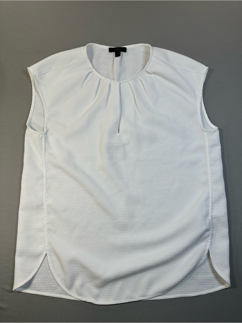 J Crew Honeycomb Cocoon Blouse, Sleeveless, Textured, Keyhole Opening - Womens 6